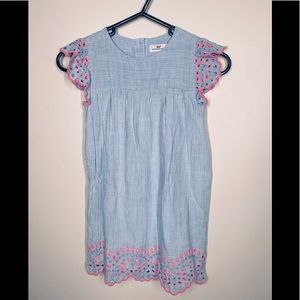 Vineyard Vines Girls Seersucker Dress Size 6 Blue/Pink